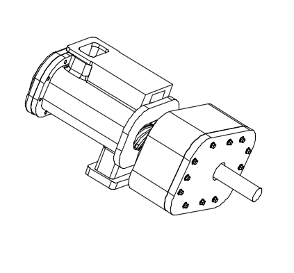 Single-line model screw compressor.